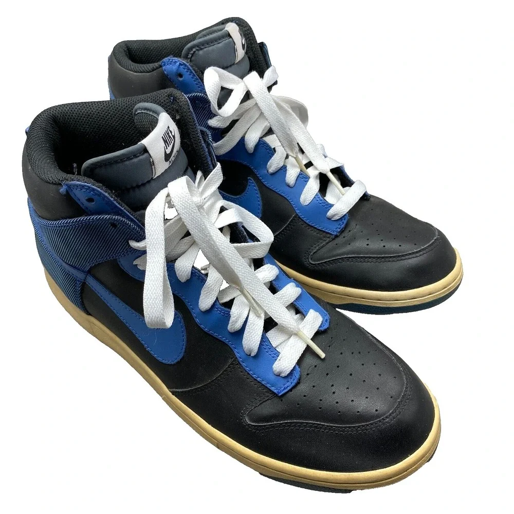Nike Dunk High Sneakers Men's Size 12 Black‎ Blue Shoes 2009 317982041